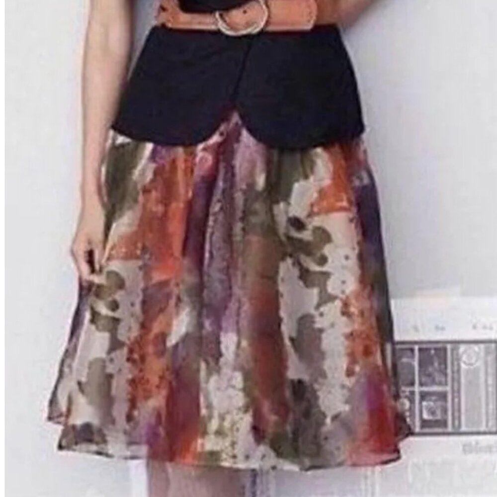 Edme & Esyllte/Anthropologie watercolor skirt a-line size 2